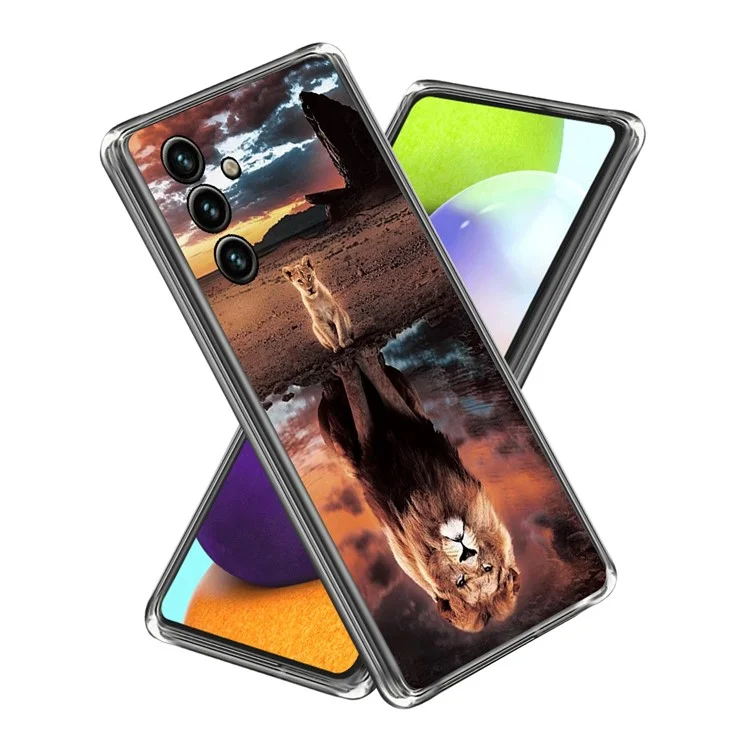 Para Samsung Galaxy A35 5G Patrón Funda de Teléfono Caso Suave TPU Anti-Golpes Cubierta - León