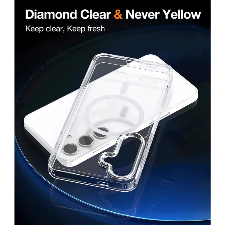 Für Samsung Galaxy S24+ Clear Case Anti-Drop TPU+PC Handyhülle kompatibel mit MagSafe - Schwarz