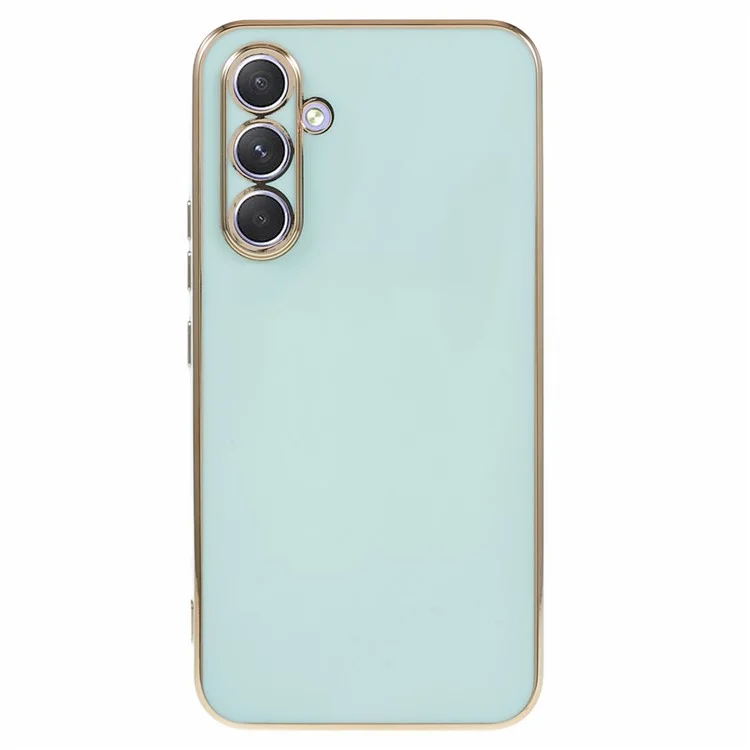 Para Samsung Galaxy A15 4G / A15 5G Case Glossy 6D Electroplating TPU Protective Cover - Cyan