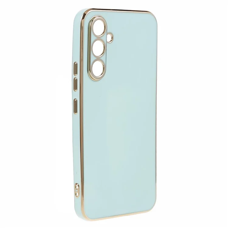 Para Samsung Galaxy A15 4G / A15 5G Case Glossy 6D Electroplating TPU Protective Cover - Cyan