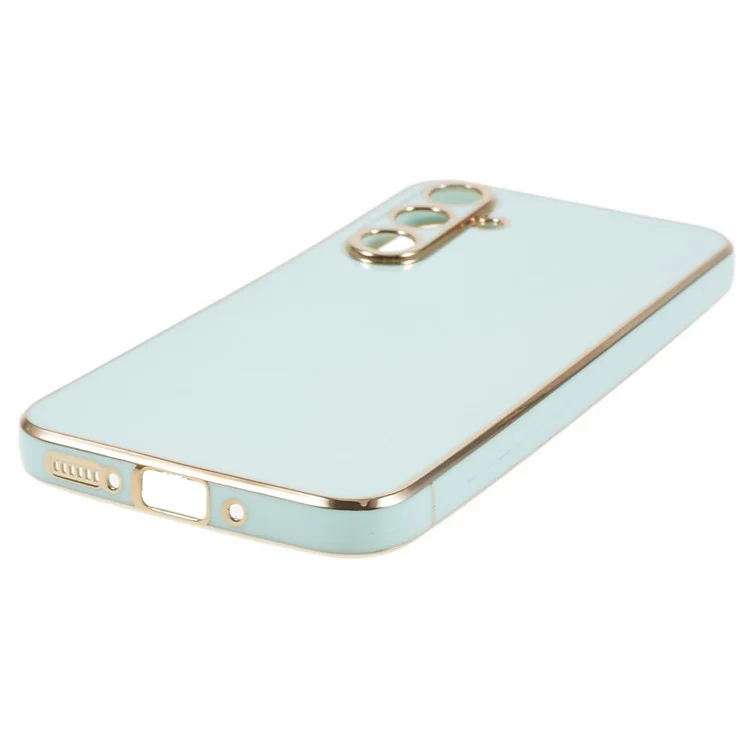 Para Samsung Galaxy A15 4G / A15 5G Case Glossy 6D Electroplating TPU Protective Cover - Cyan