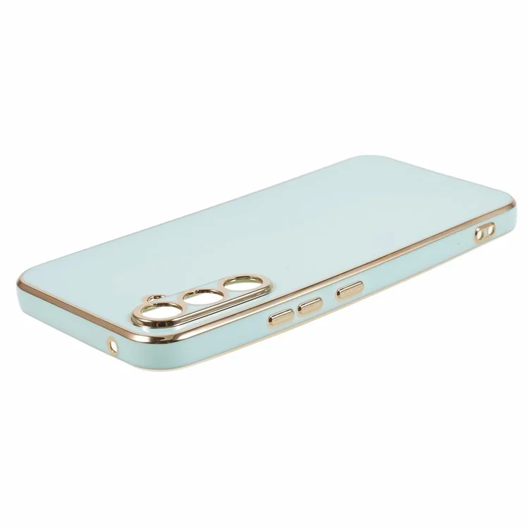 Para Samsung Galaxy A15 4G / A15 5G Case Glossy 6D Electroplating TPU Protective Cover - Cyan
