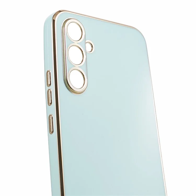 Para Samsung Galaxy A15 4G / A15 5G Case Glossy 6D Electroplating TPU Protective Cover - Cyan