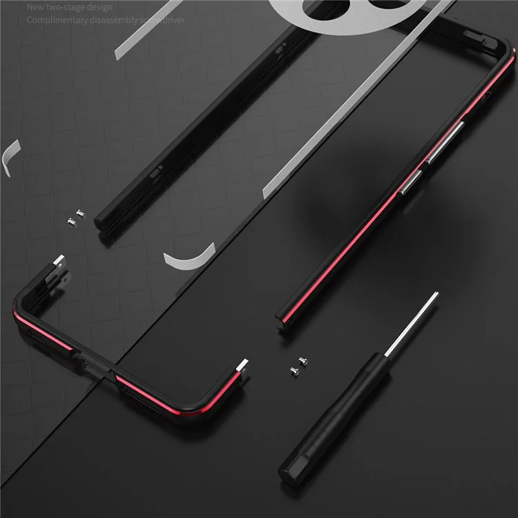 Für vivo X100 5G Bumper Case Metallrahmen Kameraschutz - Schwarz / Rot