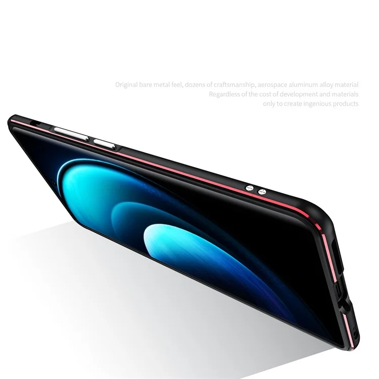 Für vivo X100 5G Bumper Case Metallrahmen Kameraschutz - Schwarz / Rot