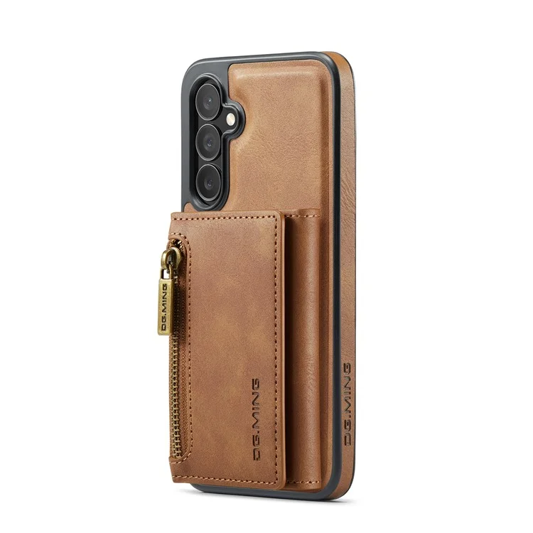 DG.MING M5 Series For Samsung Galaxy S23 FE Phone Case Magnetic Wallet Protective Cover - Brown