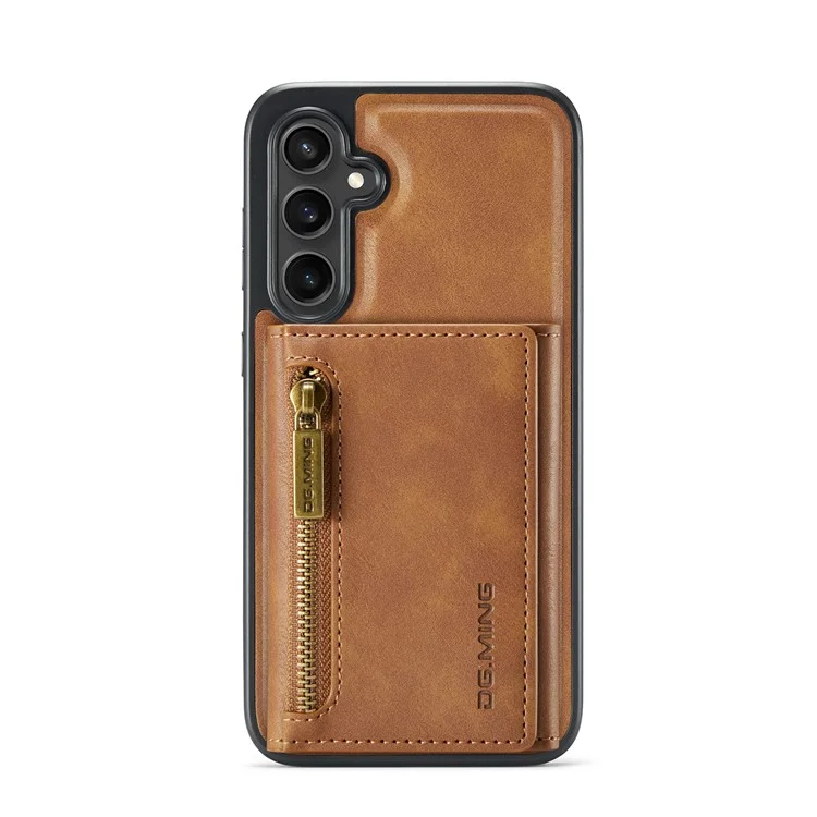DG.MING M5 Series For Samsung Galaxy S23 FE Phone Case Magnetic Wallet Protective Cover - Brown
