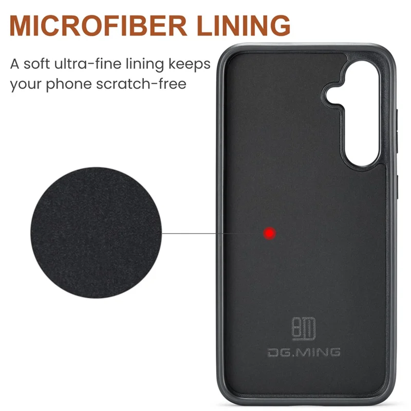 DG.MING M5 Series For Samsung Galaxy S23 FE Phone Case Magnetic Wallet Protective Cover - Purple