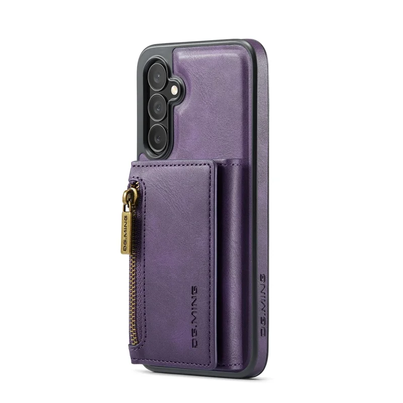 DG.MING M5 Series For Samsung Galaxy S23 FE Phone Case Magnetic Wallet Protective Cover - Purple