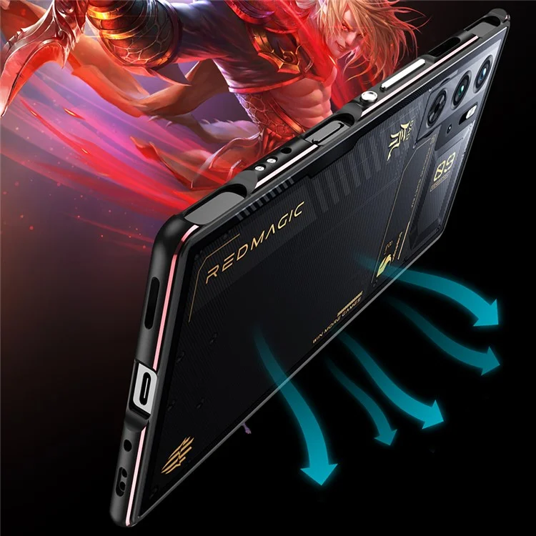 Для ZTE nubia Red Magic 9 Pro 5G / 9 Pro+ 5G Чехол-бампер для телефона - черный / красный