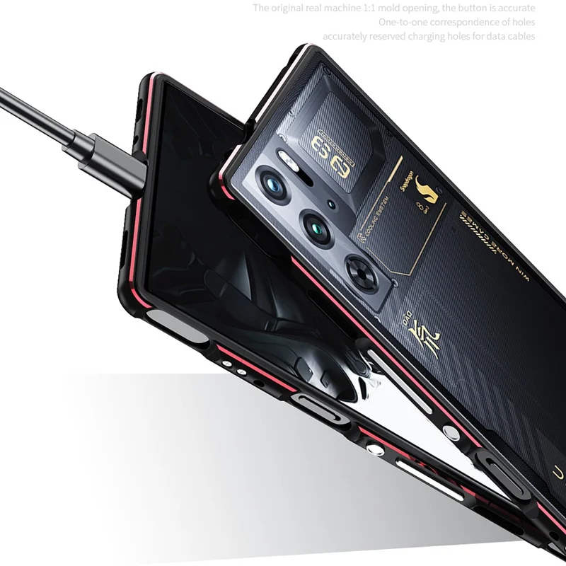 For ZTE nubia RedMagic 10 Pro+ 5G / 10 Pro 5G / 9 Pro 5G / 9 Pro+ 5G Bumper Case Phone Cover Frame - Black  /  Silver