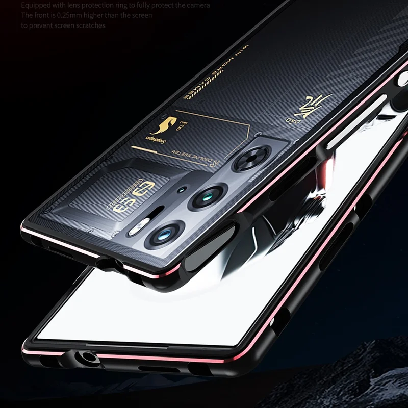 For ZTE nubia RedMagic 10 Pro+ 5G / 10 Pro 5G / 9 Pro 5G / 9 Pro+ 5G Bumper Case Phone Cover Frame - Black  /  Silver