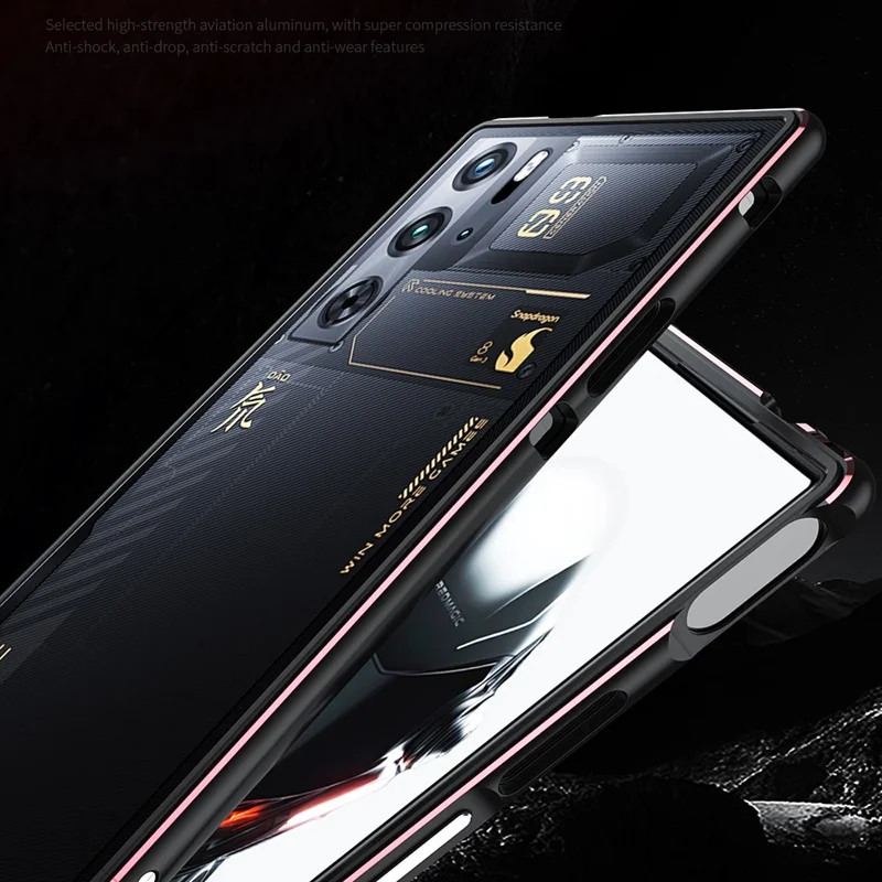 For ZTE nubia RedMagic 10 Pro+ 5G / 10 Pro 5G / 9 Pro 5G / 9 Pro+ 5G Bumper Case Phone Cover Frame - Black  /  Silver