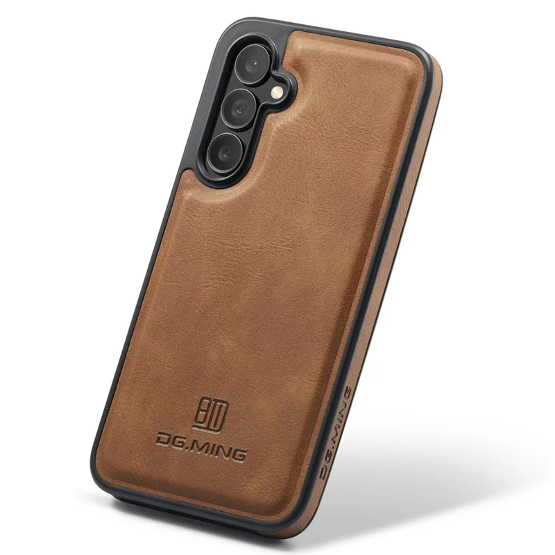 DG.MING Para Samsung Galaxy S23 FE Funda Protectora de Cuero Sintético - Marrón