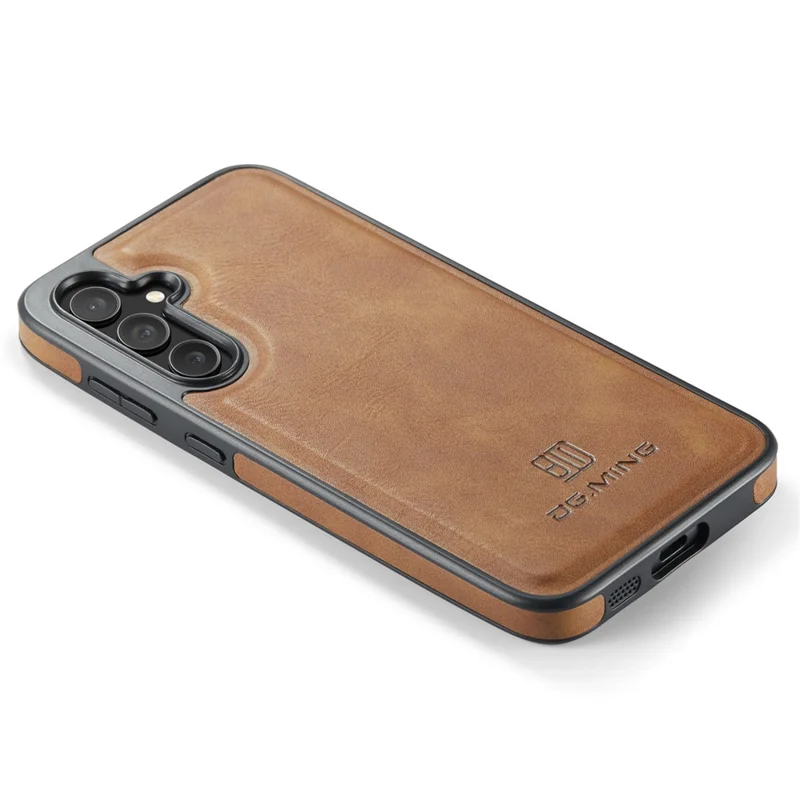 DG.MING Para Samsung Galaxy S23 FE Funda Protectora de Cuero Sintético - Marrón