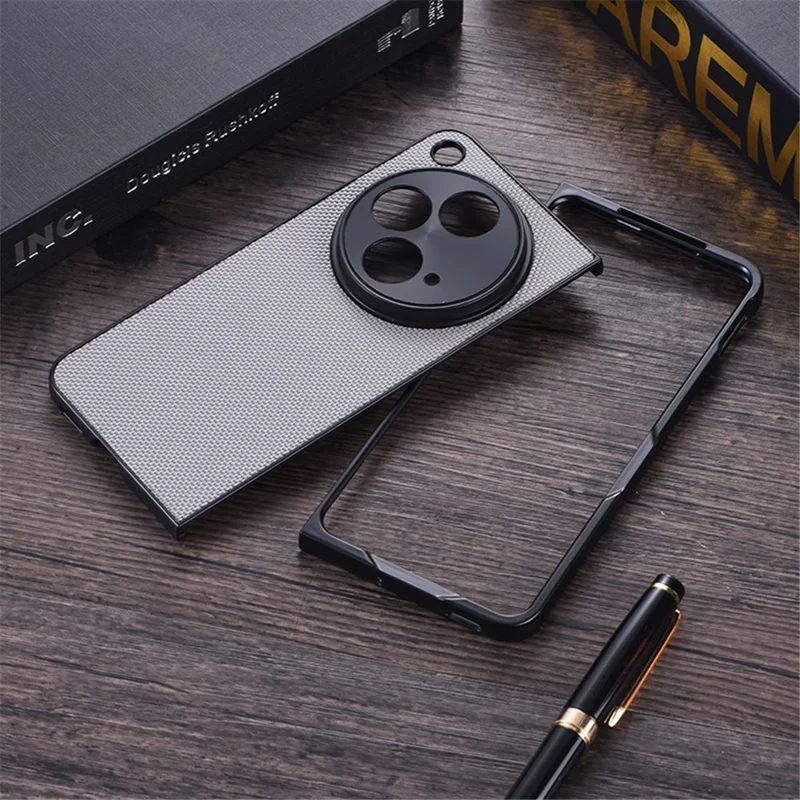 For OnePlus Open Back Case Anti-fingerprint Nylon TPU Phone Protective Cover - Red