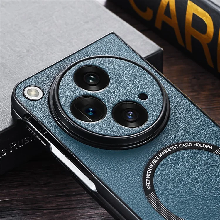 For OnePlus Open Magnetic Phone Case PU Leather+TPU Cover Compatible with MagSafe - Red