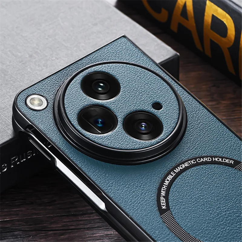 For OnePlus Open Magnetic Phone Case PU Leather+TPU Cover Magnetic Case - Black