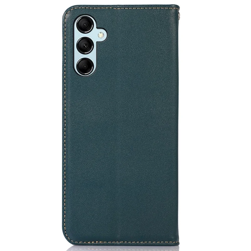 KHAZNEH Für Samsung Galaxy A35 5G Hülle Echtes Rindsleder Nappa Textur Cover mit Ständer - Grün