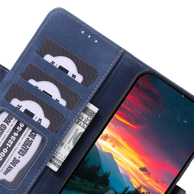 ABEEL For Samsung Galaxy A35 5G Phone Case Vintage PU Leather Wallet Flip Cover Protector - Blue