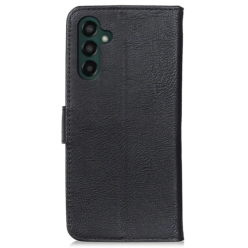 KHAZNEH For Samsung Galaxy A35 5G Leather Cases Stand Cowhide Texture Phone Cover Wallet - Black