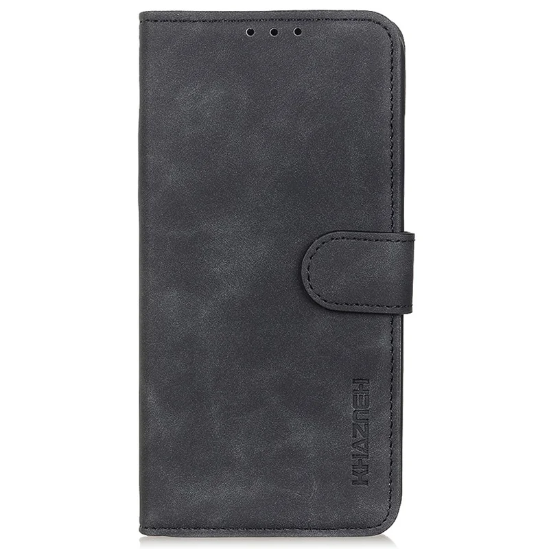 KHAZNEH Per Xiaomi Redmi Note 13 Pro+ 5G Stand Case Custodia in Pelle PU Retro Copertina per Telefono Cellulare - Nero