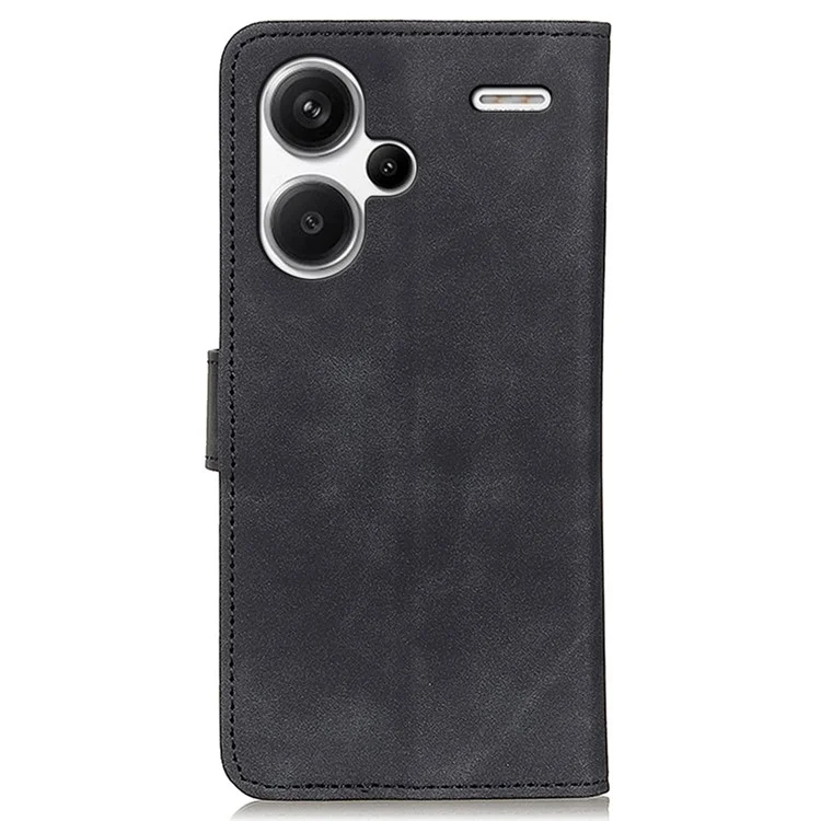 KHAZNEH Per Xiaomi Redmi Note 13 Pro+ 5G Stand Case Custodia in Pelle PU Retro Copertina per Telefono Cellulare - Nero