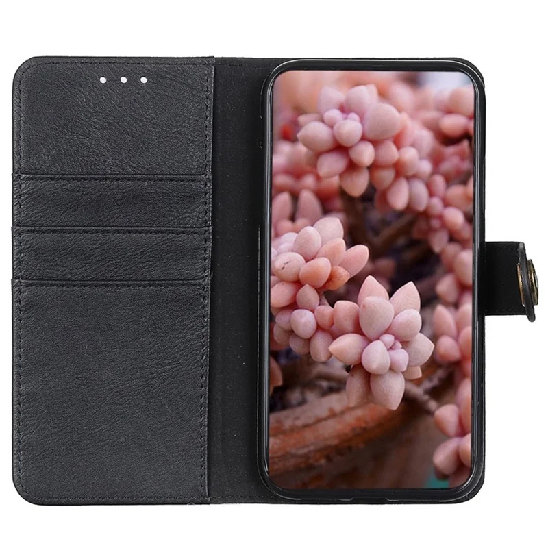 KHAZNEH Pour Xiaomi Redmi Note 13 Pro+ 5G Étuis de téléphone Texture en cuir de vache Support portefeuille - Noir