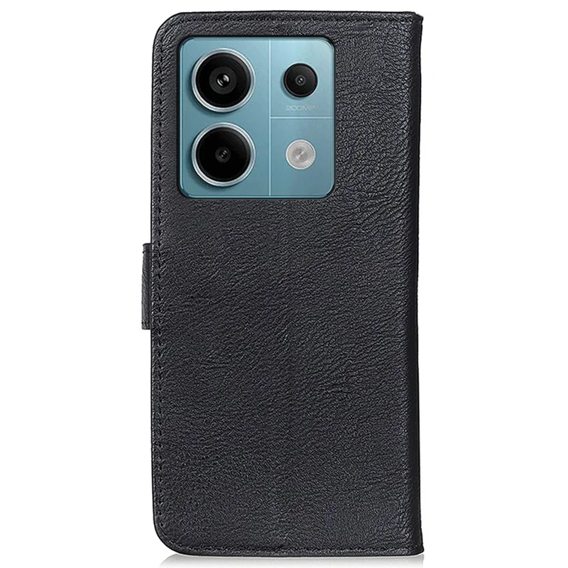 KHAZNEH Capas para Telemóvel Xiaomi Redmi Note 13 Pro 5G / Poco X6 5G, Capa Carteira com Textura de Couro de Vaca - Preto