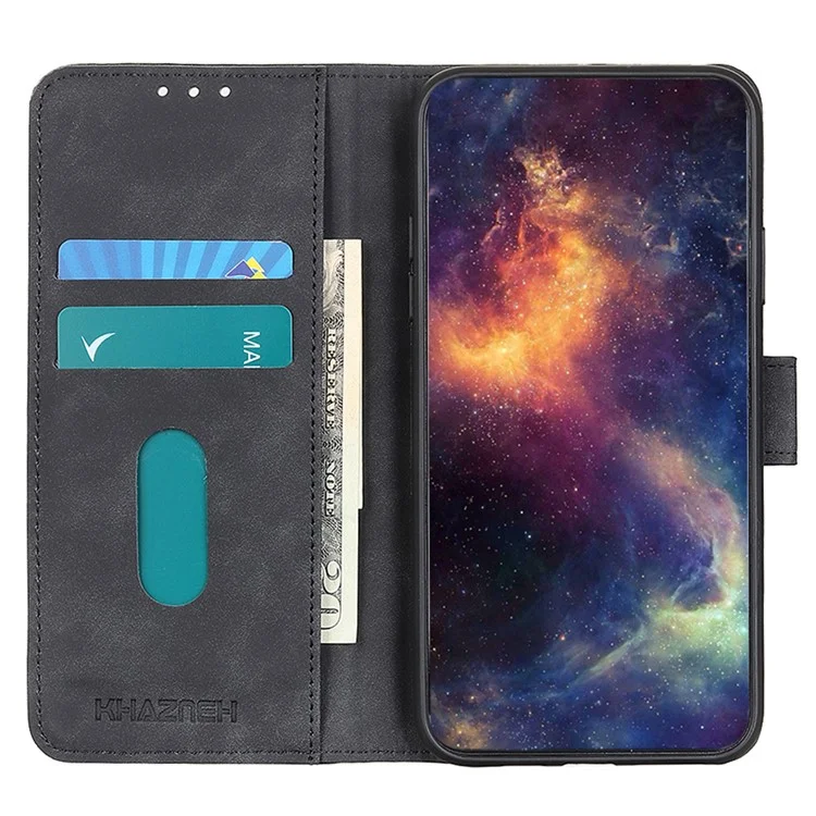 KHAZNEH для Xiaomi Redmi Note 13 Pro 5G / Poco X6 5G Чехол Retro PU Leather Чехол для сотового телефона - Черный