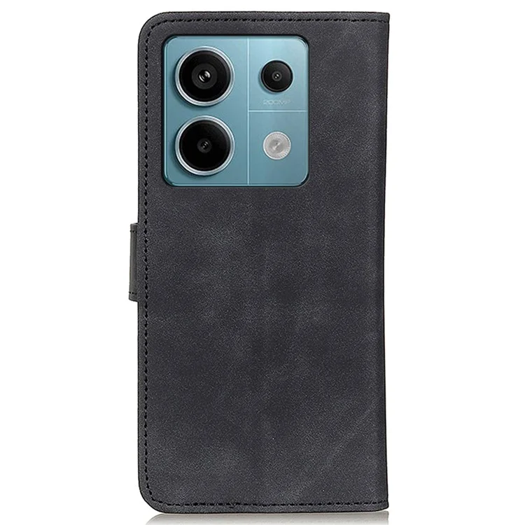 KHAZNEH для Xiaomi Redmi Note 13 Pro 5G / Poco X6 5G Чехол Retro PU Leather Чехол для сотового телефона - Черный