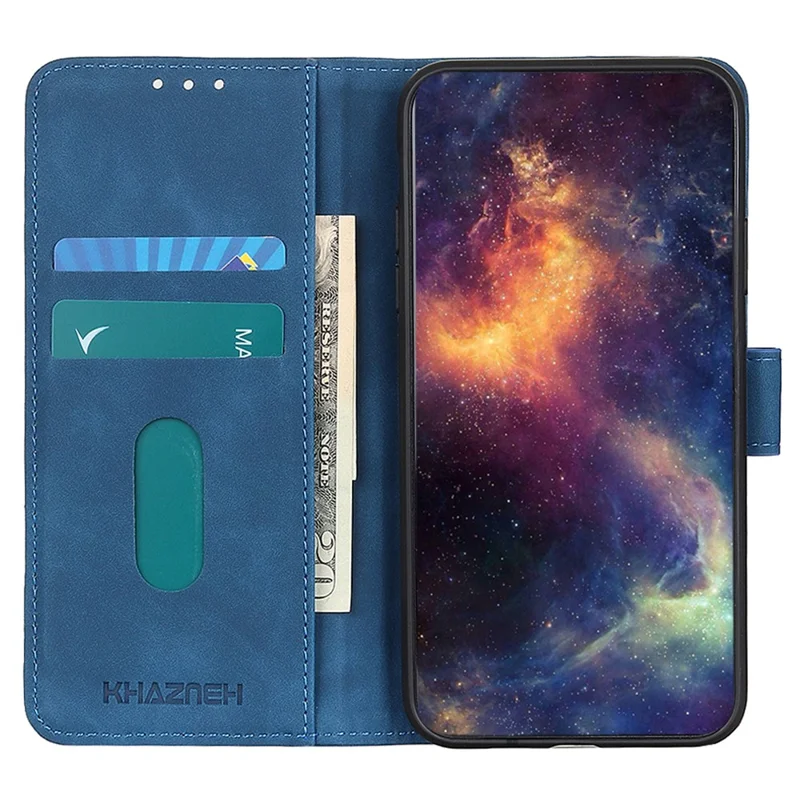 KHAZNEH For Xiaomi Redmi Note 13 Pro 5G / Poco X6 5G Case Retro PU Leather Cell Phone Cover - Blue
