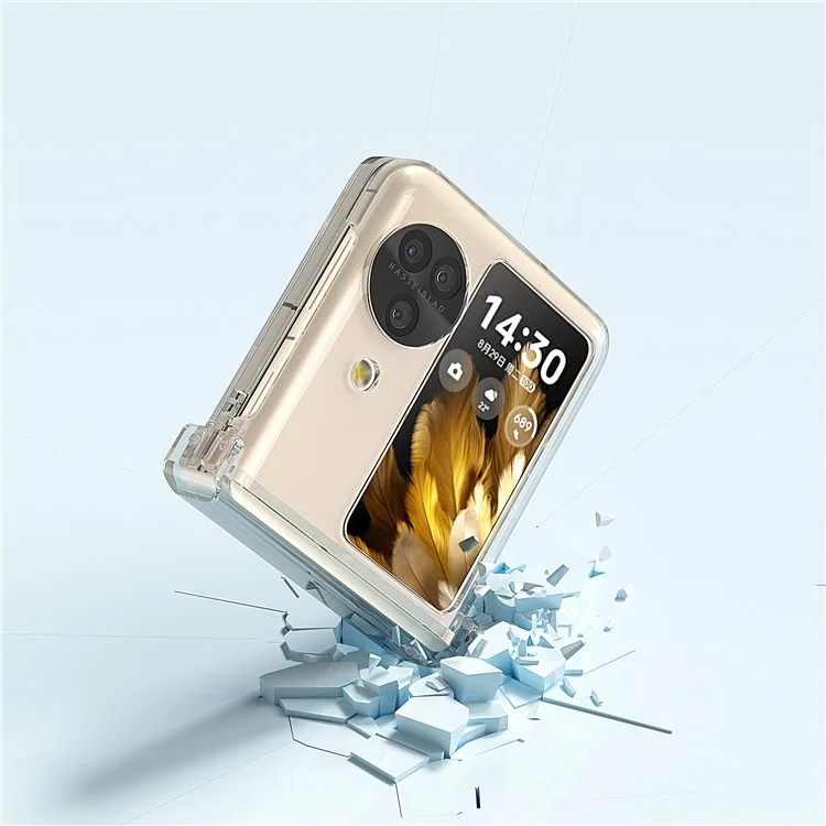 Para Oppo Find N3 Flip 5G Capa de Telefone Transparente de PC Proteção de Dobradiça