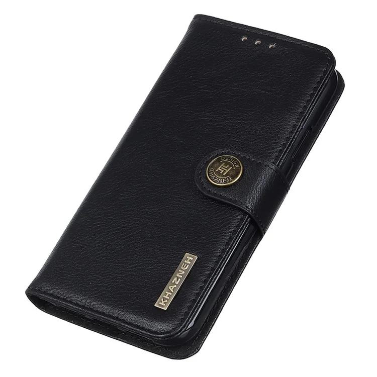 KHAZNEH Pour Xiaomi Redmi Note 13 5G Cowhide Texture Case Leather Phone Wallet Cover - Noir
