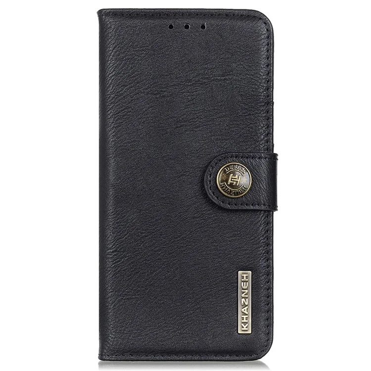 KHAZNEH Pour Xiaomi Redmi Note 13 5G Cowhide Texture Case Leather Phone Wallet Cover - Noir