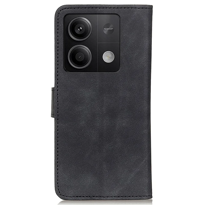 KHAZNEH For Xiaomi Redmi Note 13 5G Case Retro PU Leather Smart Phone Stand Cover - Black