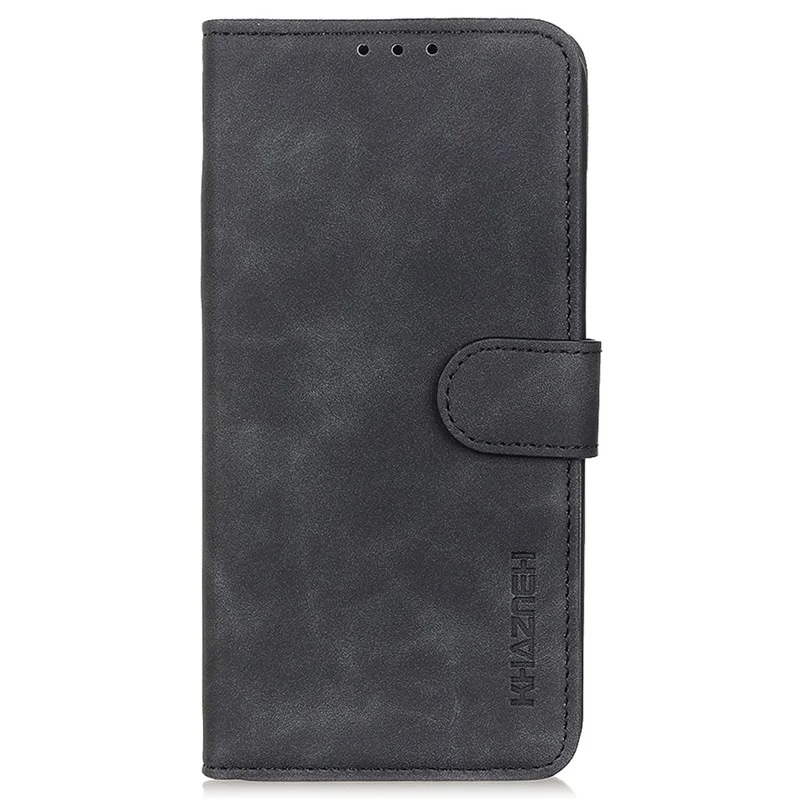 KHAZNEH For Xiaomi Redmi Note 13 5G Case Retro PU Leather Smart Phone Stand Cover - Black