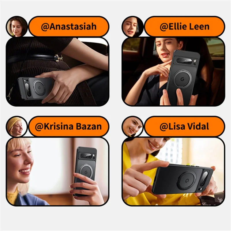 For Google Pixel 8 Pro Case Magnetic Case Ring Kickstand TPU+Acrylic Back Cover - Transparent