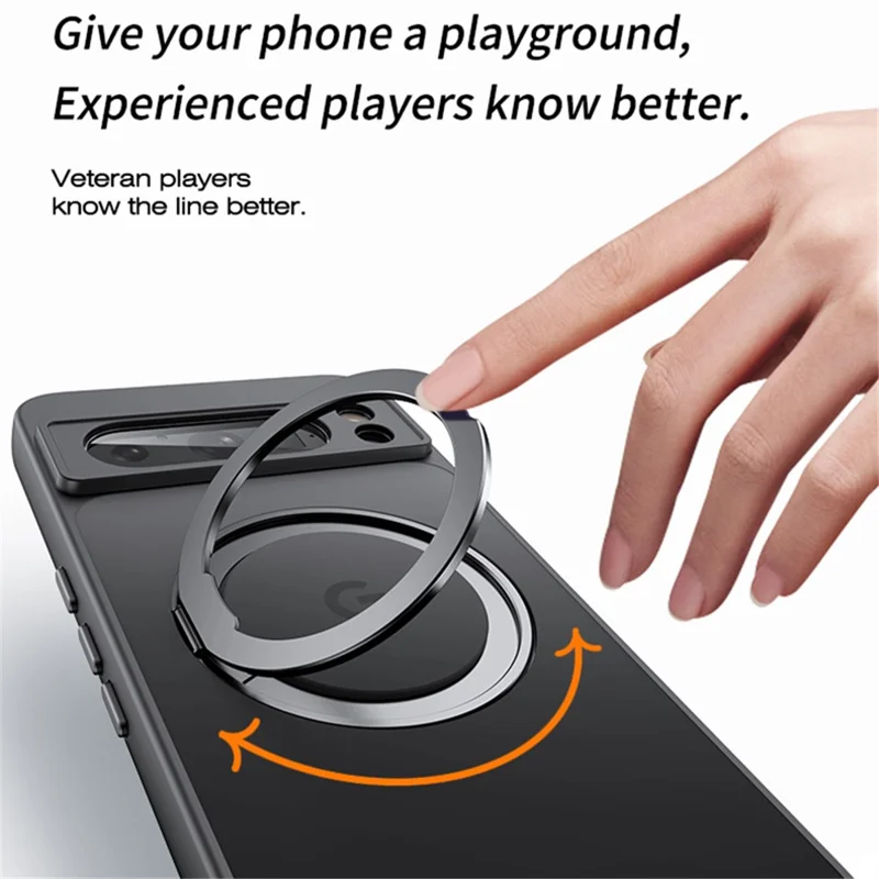 For Google Pixel 8 Pro Case Magnetic Case Ring Kickstand TPU+Acrylic Back Cover - Transparent