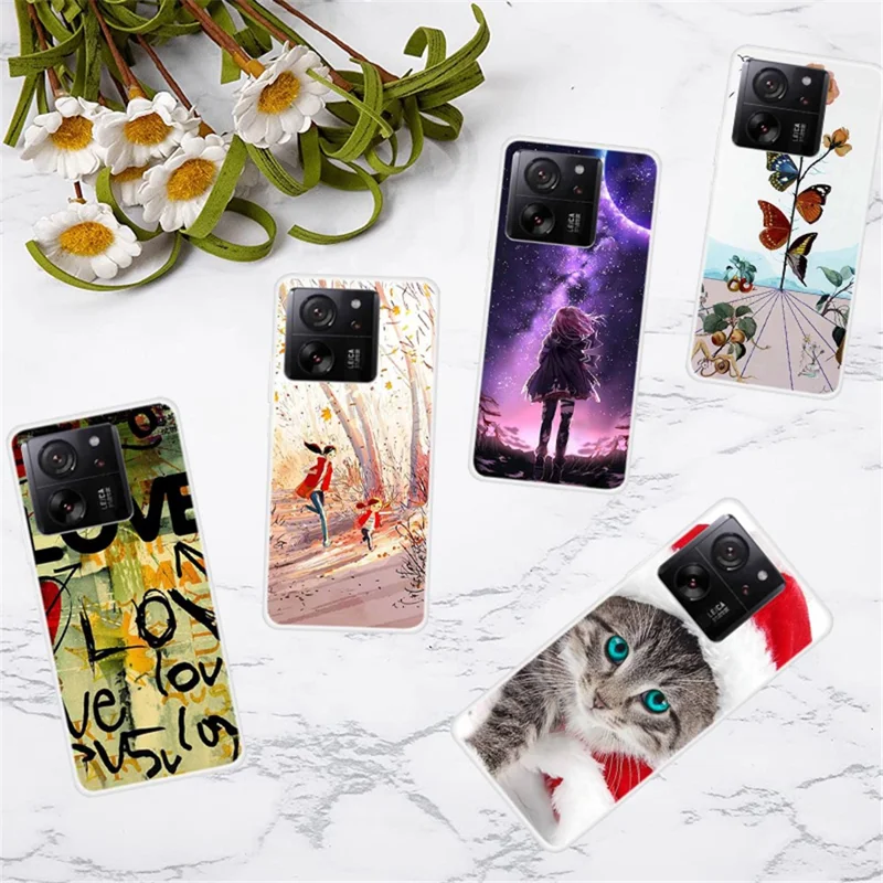 For Xiaomi 13T  /  13T Pro  /  Redmi K60 Ultra TPU Case Pattern Printing Phone Protective Cover - Colorful Flowers