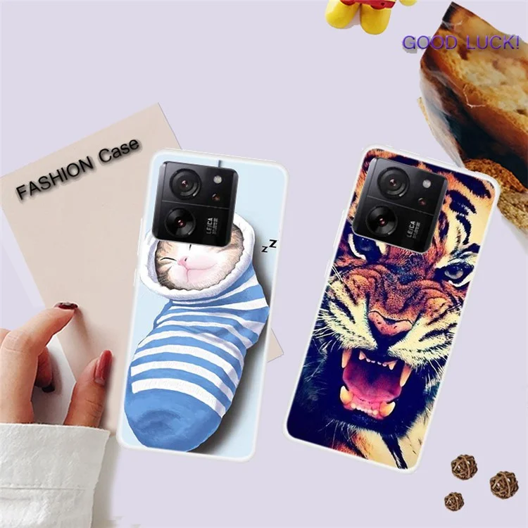 For Xiaomi Redmi K60 Ultra  /  13T  /  13T Pro TPU Case Pattern Printing Phone Back Cover - Flowers