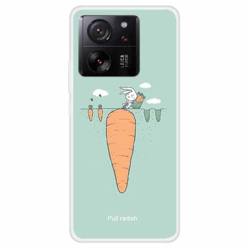 For Xiaomi Redmi K60 Ultra  /  13T  /  13T Pro Case Pattern Printing Soft TPU Phone Protective Cover - Radish and Rabbit