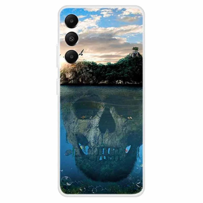 For Samsung Galaxy A05s 4G Case Pattern Printing Soft TPU Mobile Phone Back Cover - Skull Mountain