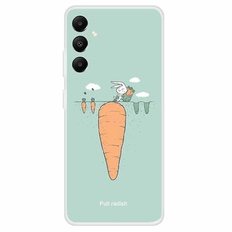 For Samsung Galaxy A05s 4G Back Case Drop-proof TPU Cell Phone Cover with Pattern Printing - Radish and Rabbit
