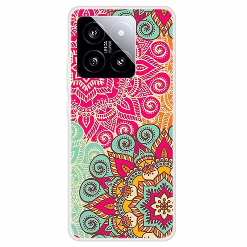 Für Xiaomi 14 Case Pattern Printing Slim Anti-driop TPU Phone Protective Cover - Flower Pattern