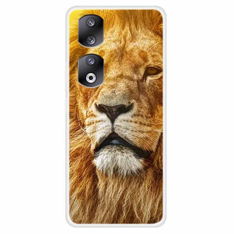 For Honor 90 Pro Phone Case Pattern Printing Shockproof TPU Mobile Phone Cover Case - Lion