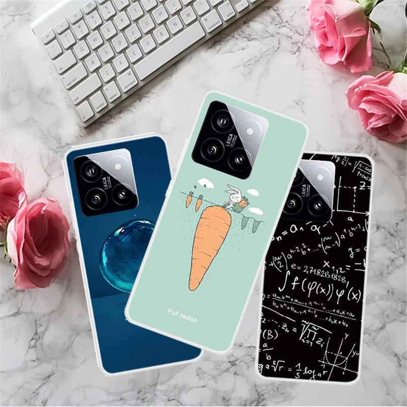 For Xiaomi 14 TPU Case Anti-drop Pattern Printing Phone Protective Back Cover - Husky