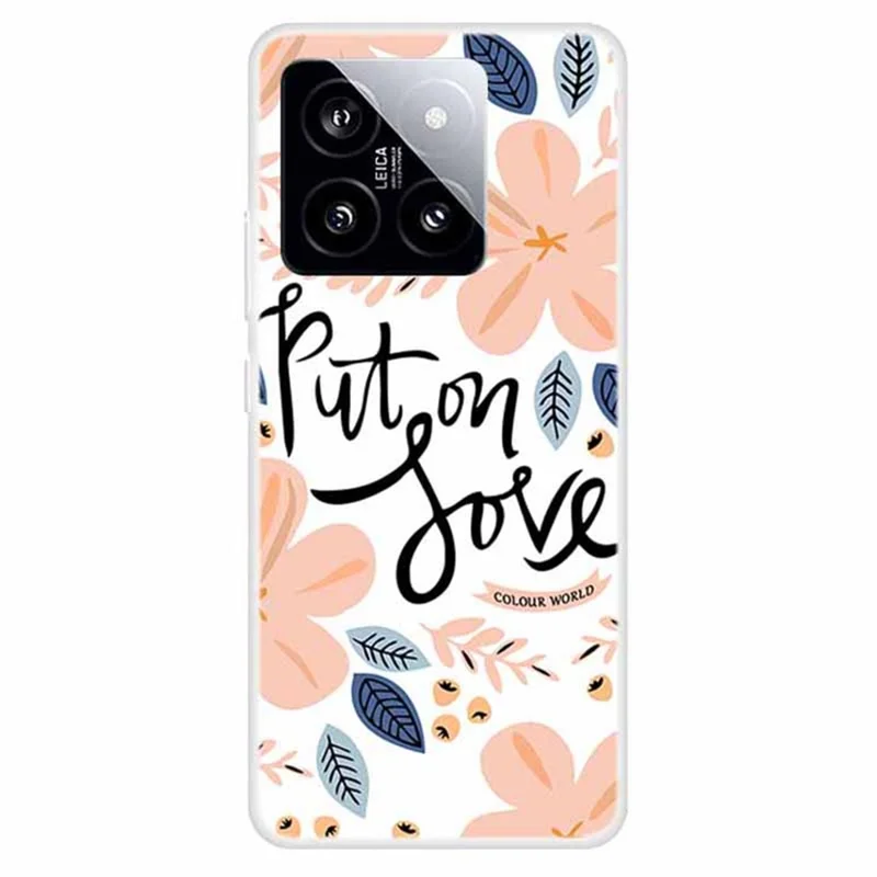 For Xiaomi 14 TPU Cover Pattern Printing Anti-scratch Mobile Phone Case Protector - Put on Love