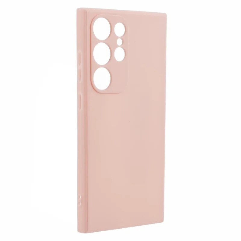 For Samsung Galaxy S24 Ultra TPU Case Straight Edge Protective Phone Cover - Pink