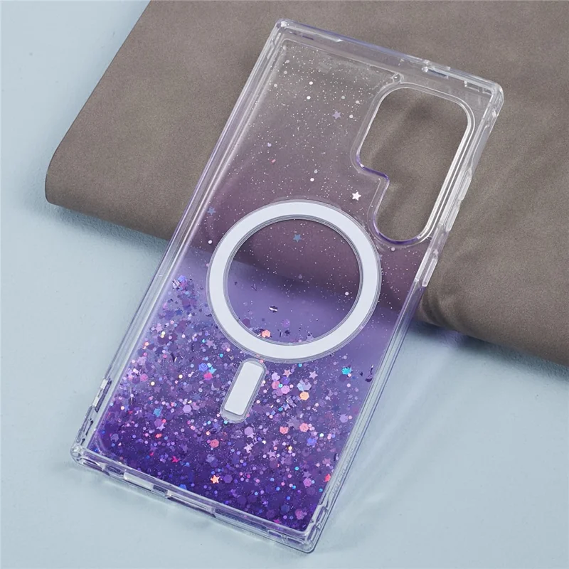 JTW Series For Samsung Galaxy S24 Ultra Magnetic Phone Case Slim-Fit Epoxy TPU+Acrylic Shell - Purple